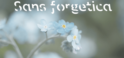Sans forgetica with a picture of forget-me-not