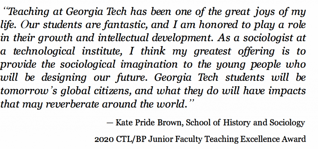 Quote from Katie Pride Brown on teaching as a pleasure and privilege