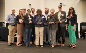 Some of the 2023 CTL Faculty Teaching Award winners pictured at the Georgia Tech Faculty and Staff Honors Luncheon on April 21, 2023.